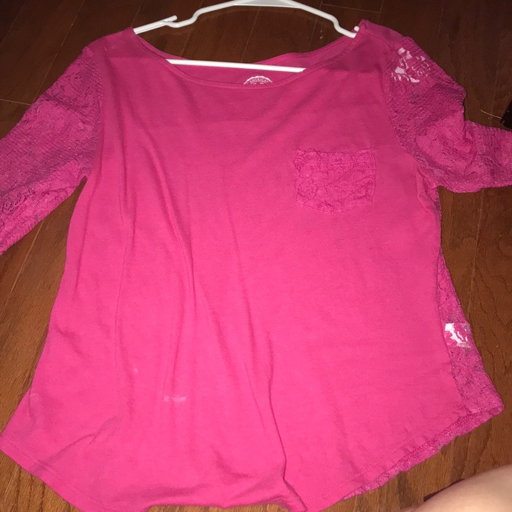 Hot pink lace blouse
